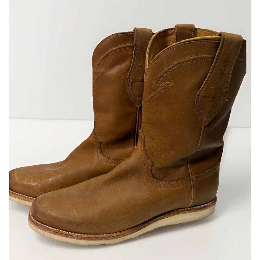 Tecovas The Knox Roper Boots Men’s 12D Wheat Cowhide Leather Vibram Wedge Sole